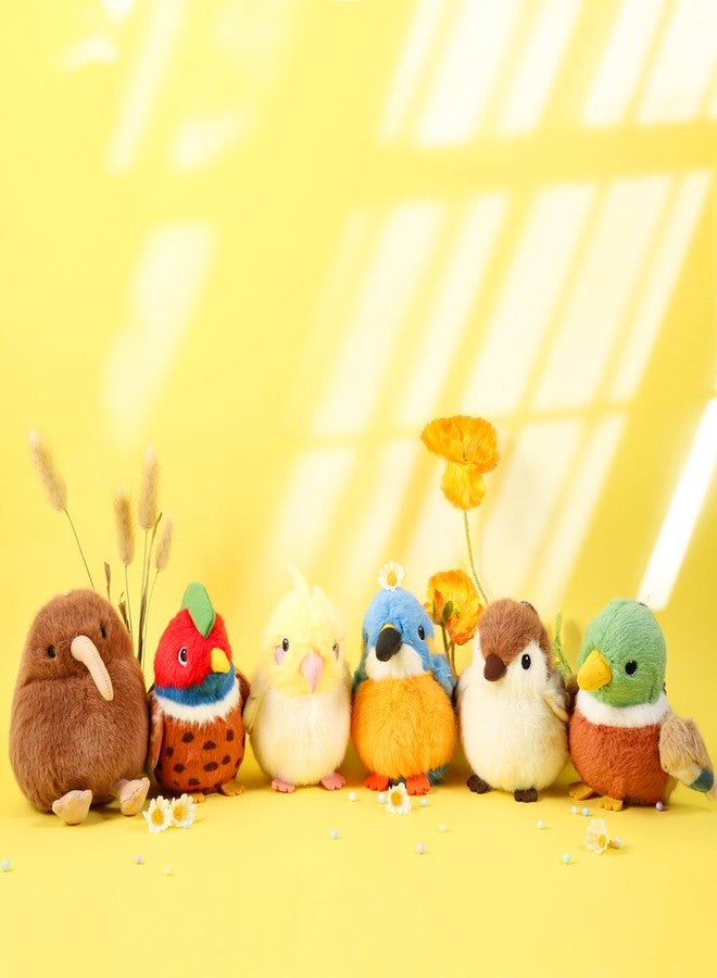 Niceup 4.5in Bird Small Stuffed Plush Animals Mallard Duck Cockatiel Kiwi Kingfisher Pheasant Sparrow Stuffies Cuddly Bead Bag Sensory Toy for Easter Basket Stuffer - Image 3